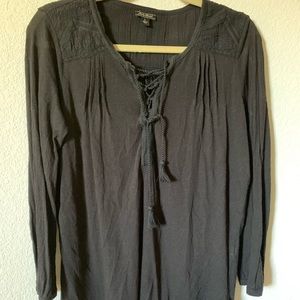 Lucky Brand black long sleeve top